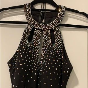 Long black Rhinestoned formal dress